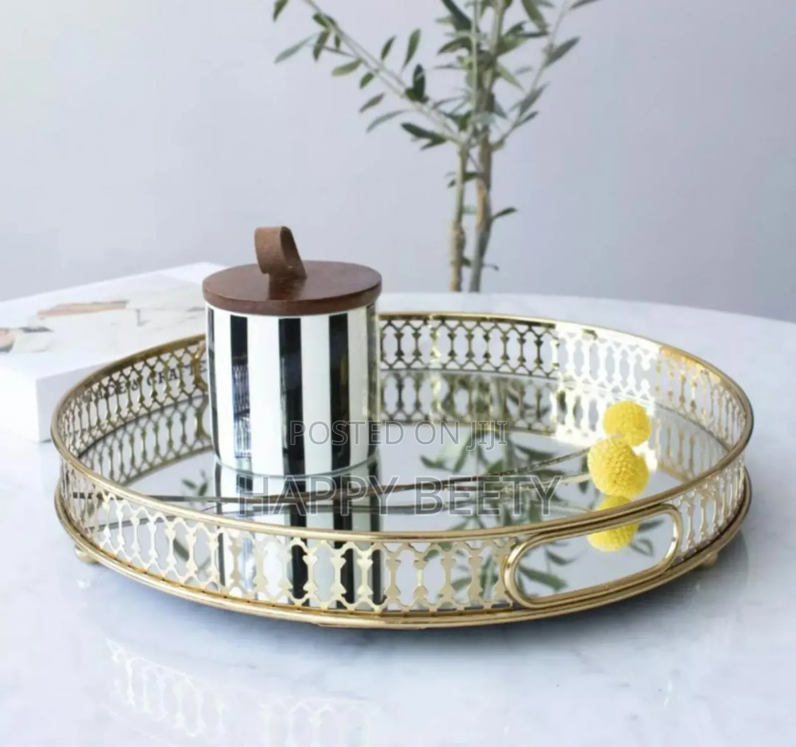 *Vanity Round Decorative Gold Vintage Tray Mirrors