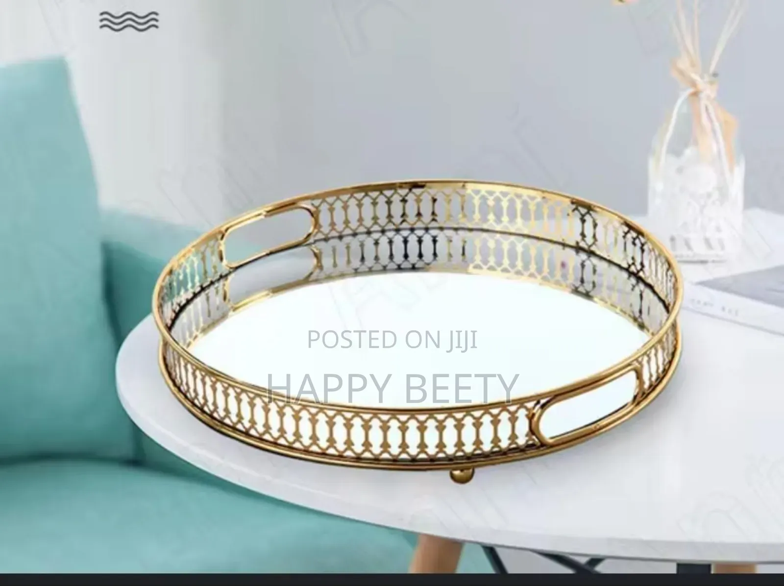 *Vanity Round Decorative Gold Vintage Tray Mirrors