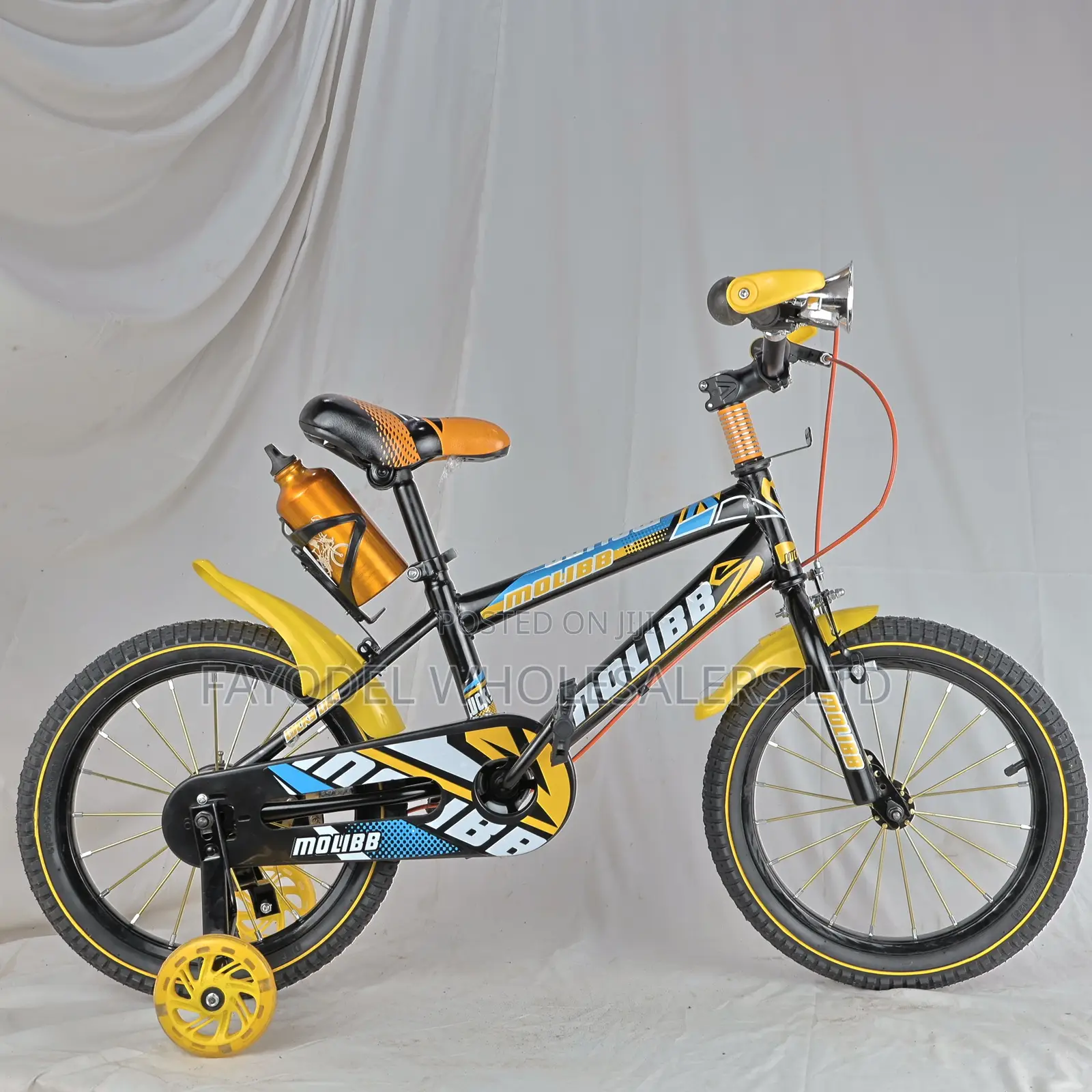 Molibb Size 16 Kids Bicycle – Training Wheels, Free Water Bottle
