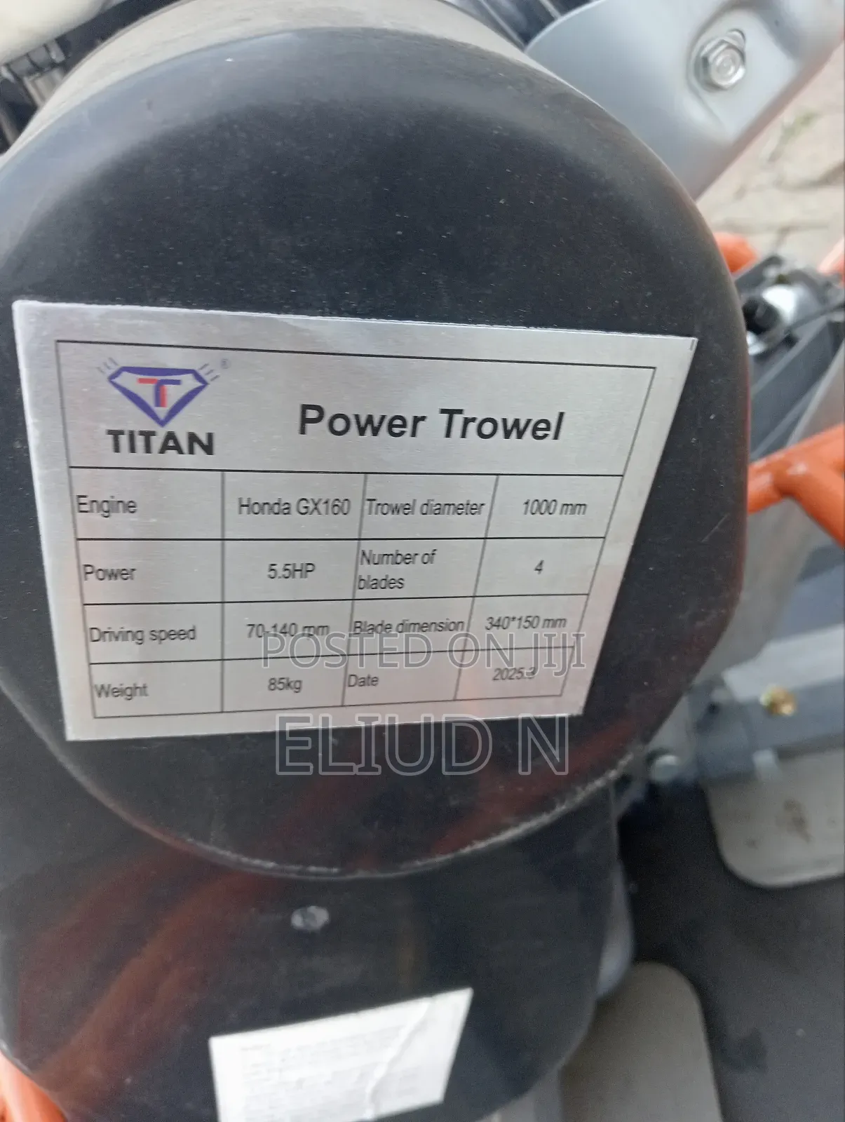 Titan Power Trowel 1000mm/Honda Engine 5.5hp