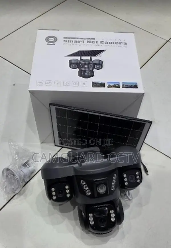 High-Definition 4g V380 Triple Lens Camera Solar (Pir Human Detection