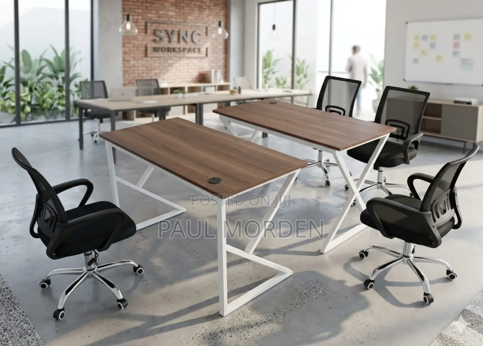 Brand New Stylish Office Desk With White Metal Frames