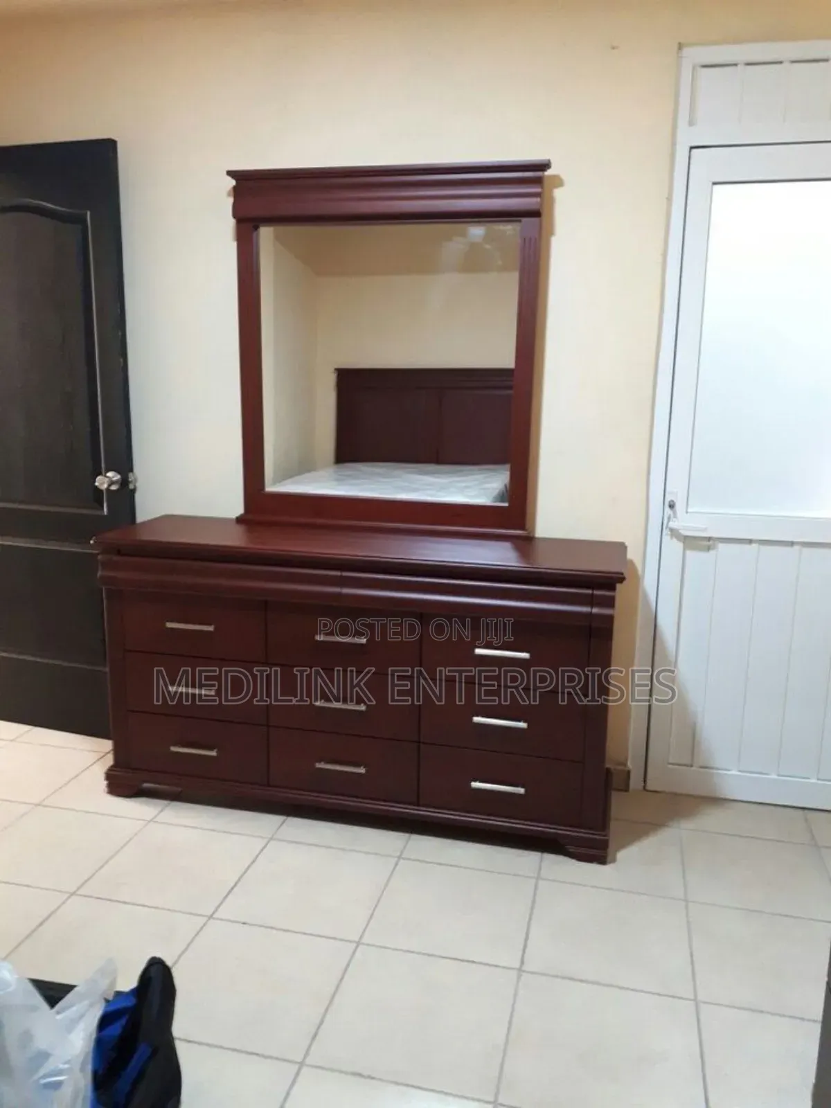 3_in _1 Walnut Dressing Mirror