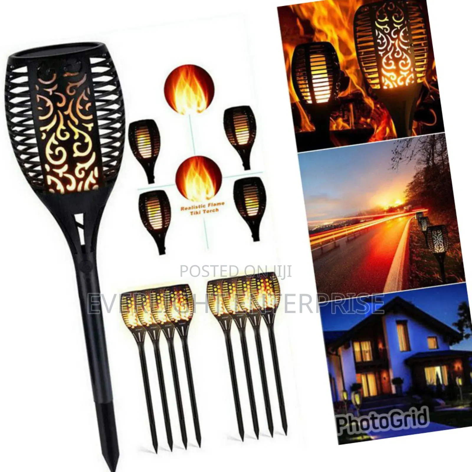 6 Pieces Led Solar Flame Lamp