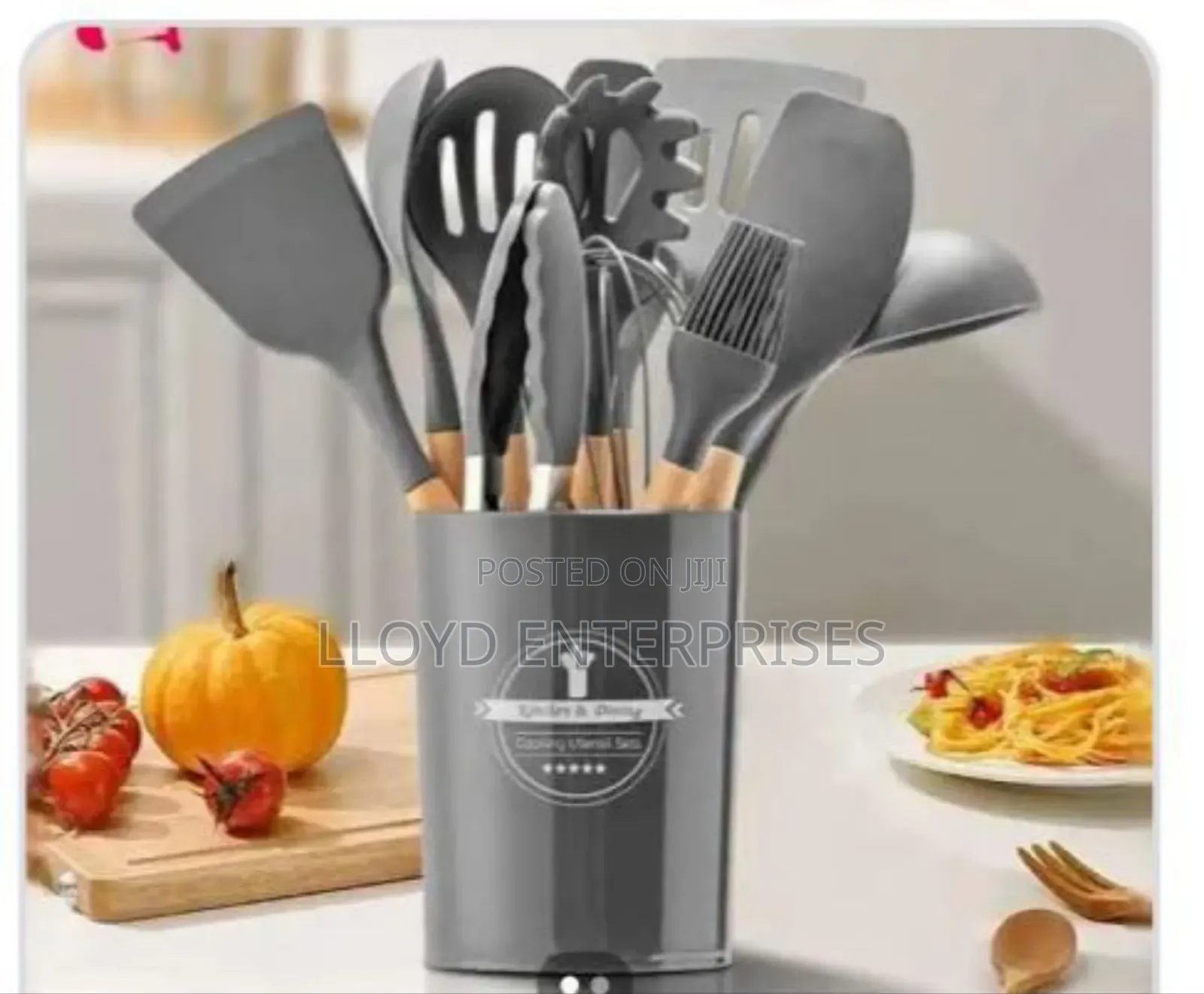 Grey 12pcs Silicone Serving Spoons