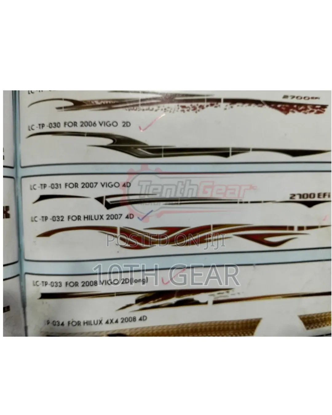 Body Sticker Land Cruiser,Hilux ,Rav4,Dmax