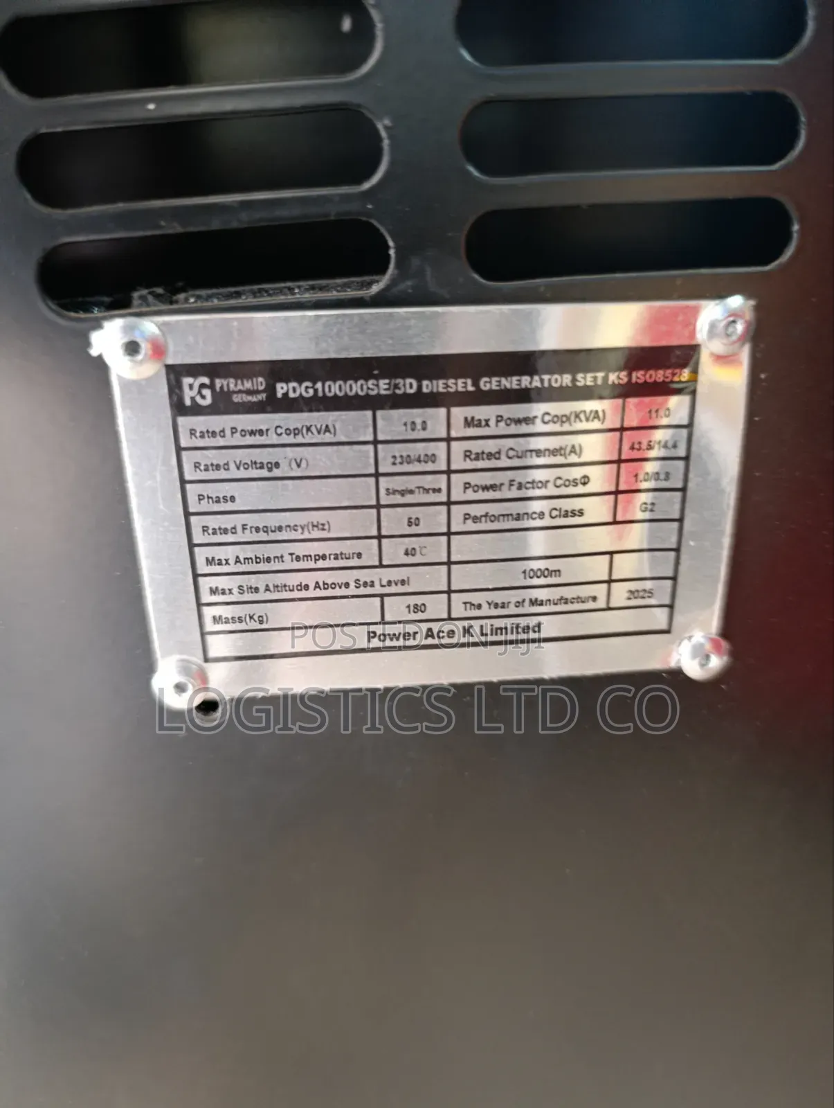 Pyramid Pdg10000es/3d 10kva Three Phase Silent Diesel Generator