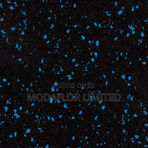 Blue Speckled Rubber Gym Mat for Heavy Duty Fitness Flooring Use