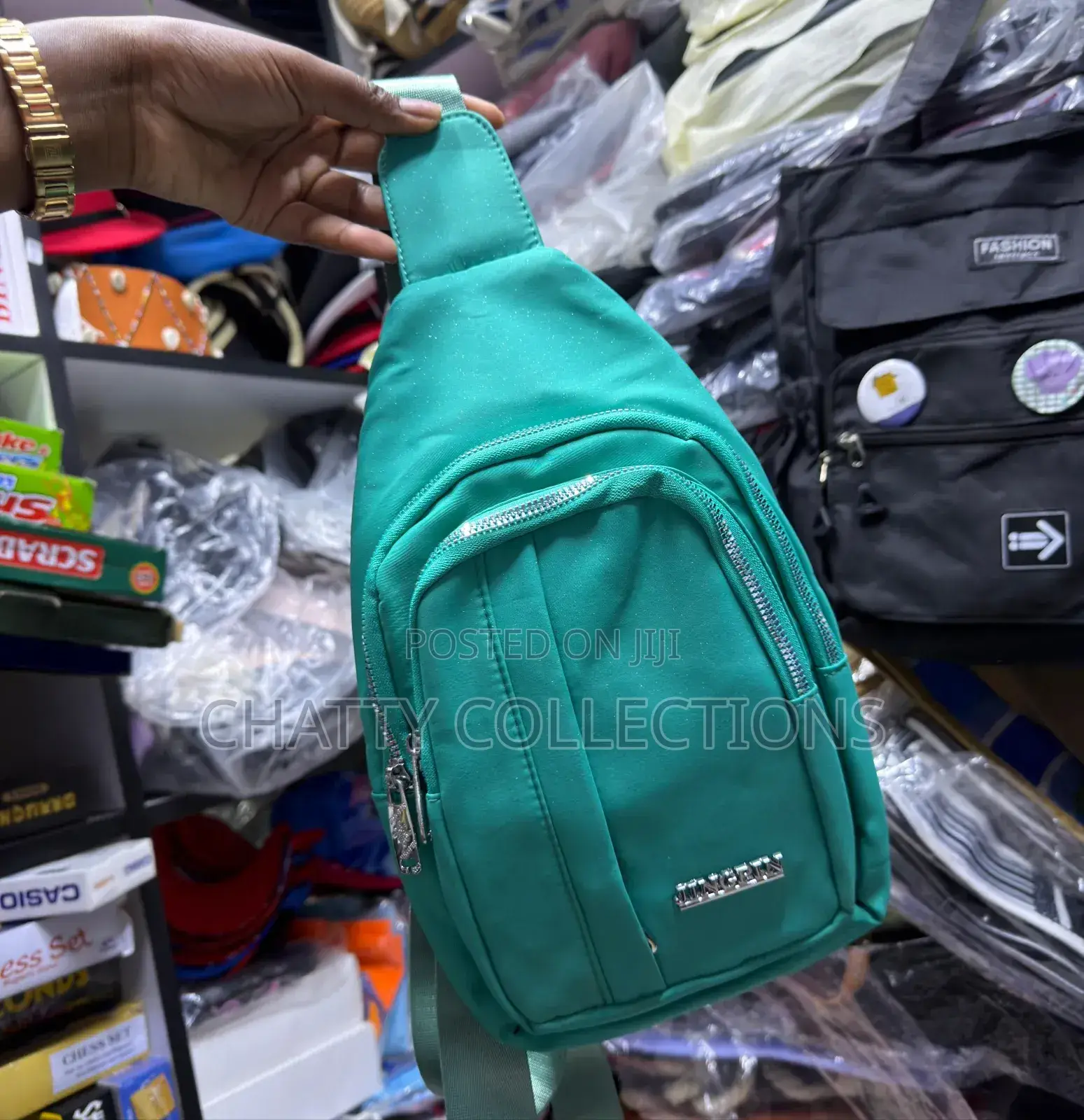 Green Oxford Unisex Cross Body Sling Chest Bags