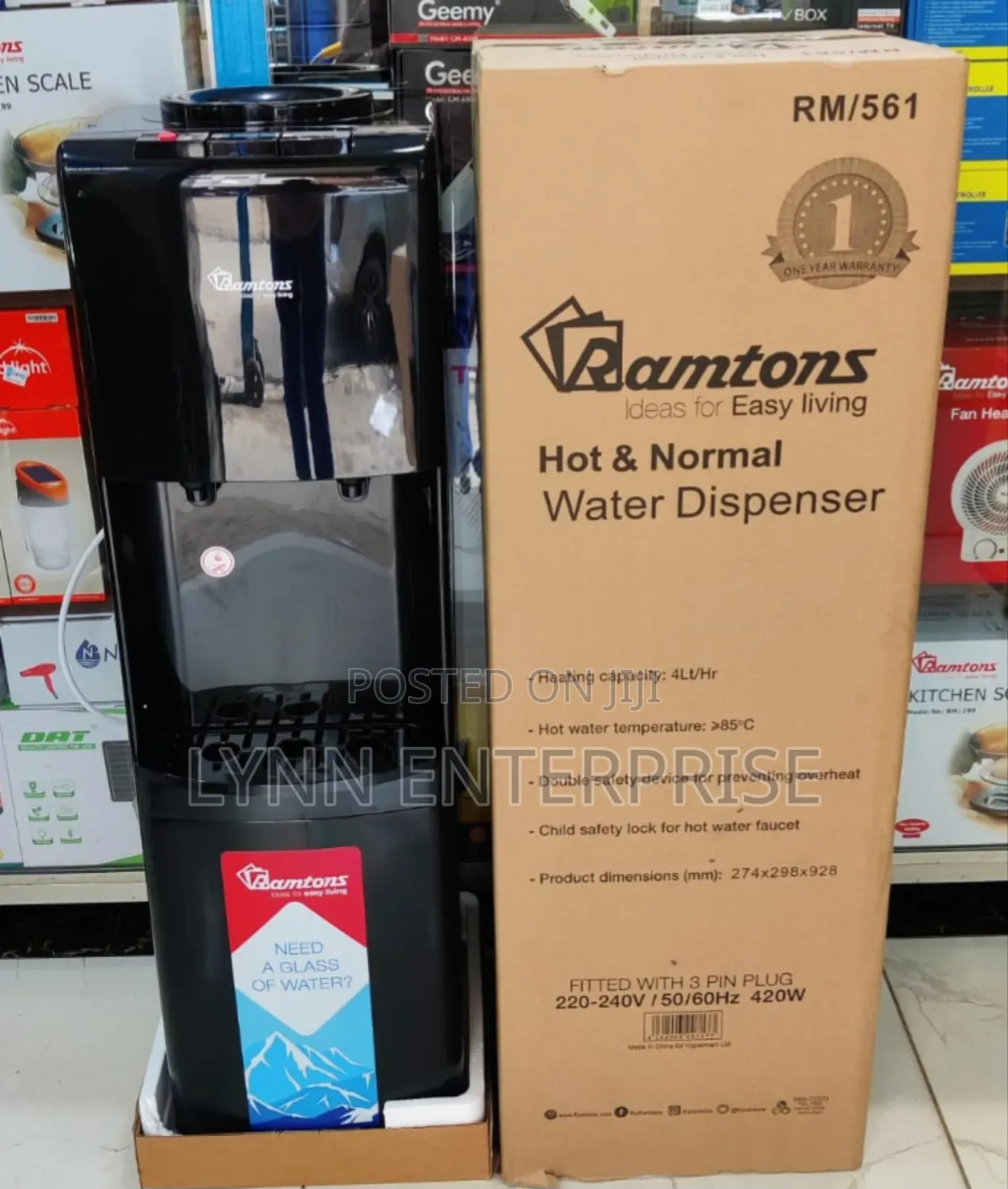 *Ramtons Dispenser Hot and Normal With Child Safety Lock Rm561