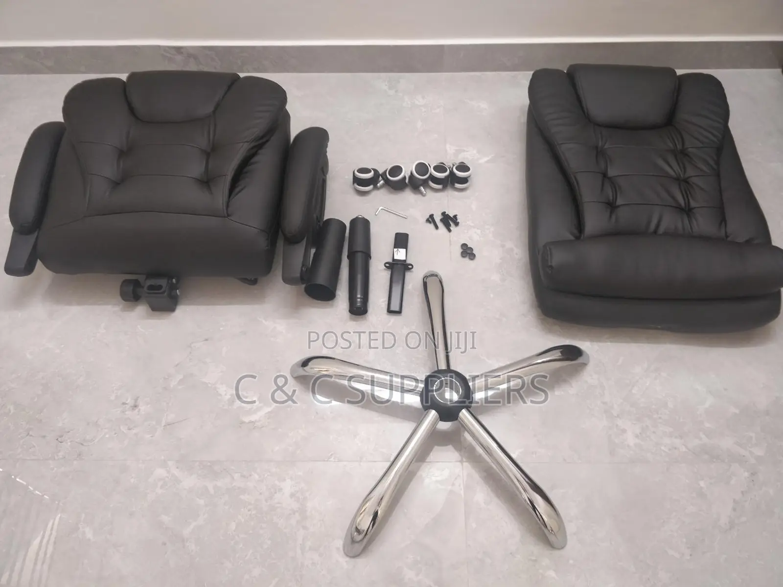 Executive Office Seat With Footrest - C C Imported Leather Chairs