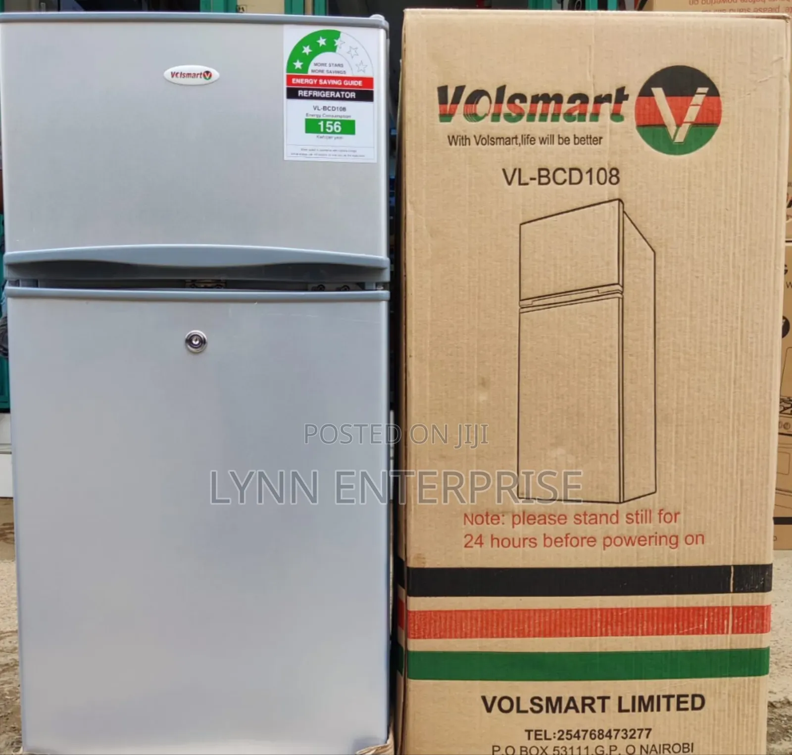 *Volsmart Fridge Double Door 108litres