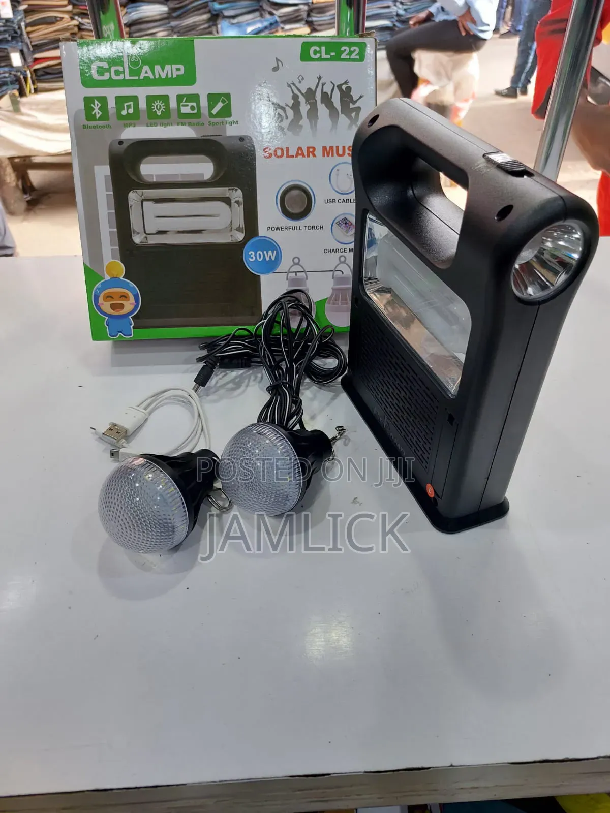 Cl22 Fm/Bt/Mp3 Solar Lamp (2 Bulbs) - Eg
