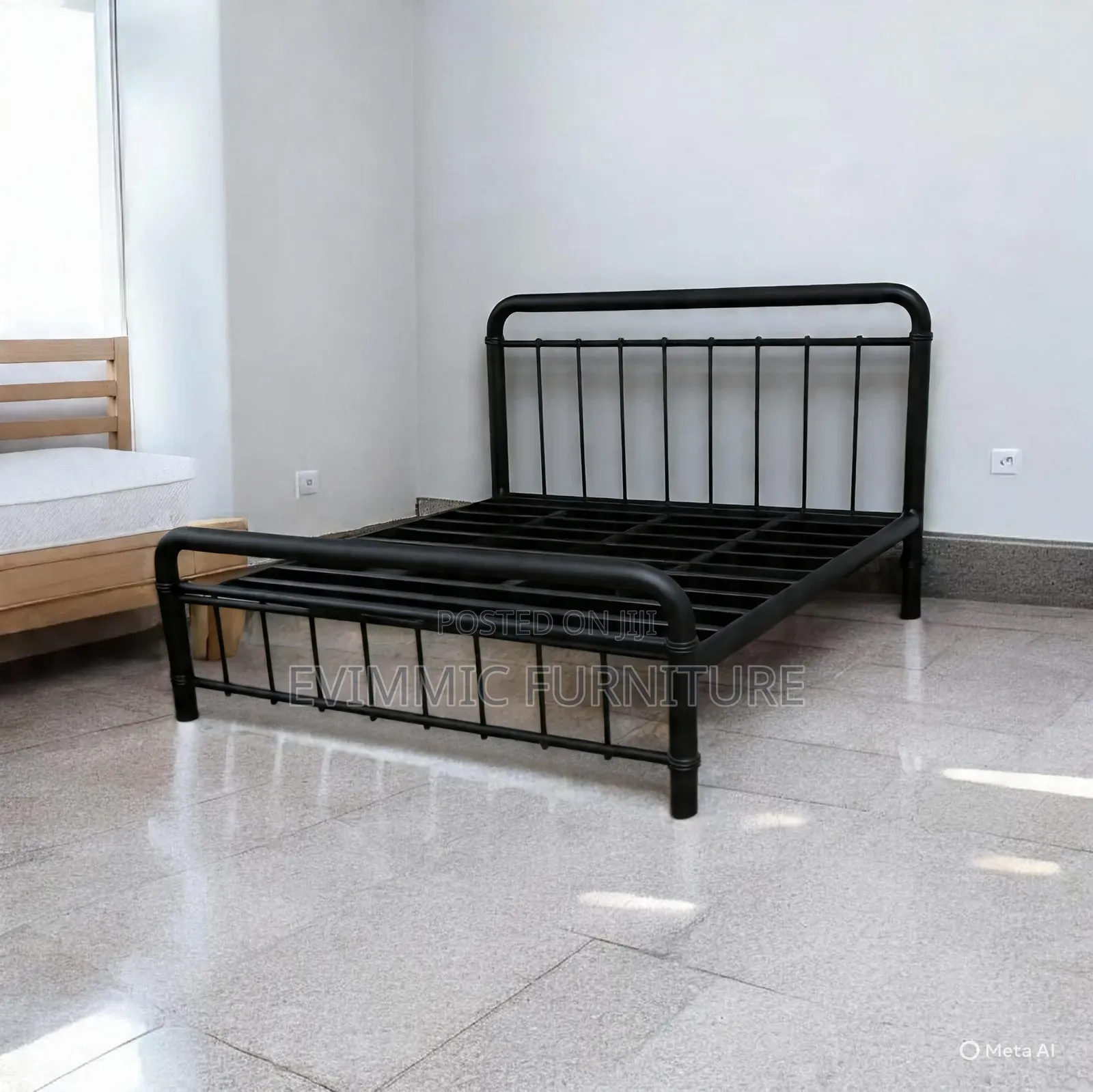 Industrial Metal Bed Frame 5 by 6 Foot