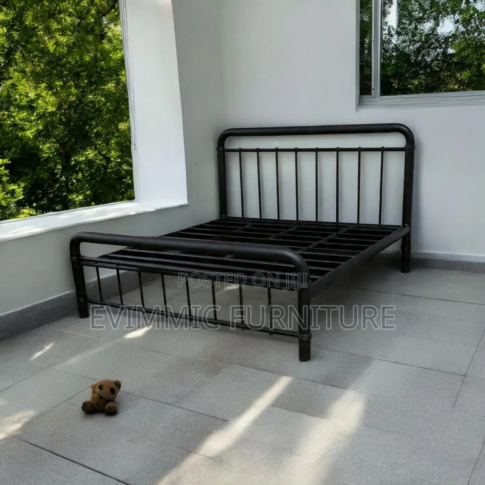 Industrial Metal Bed Frame 5 by 6 Foot