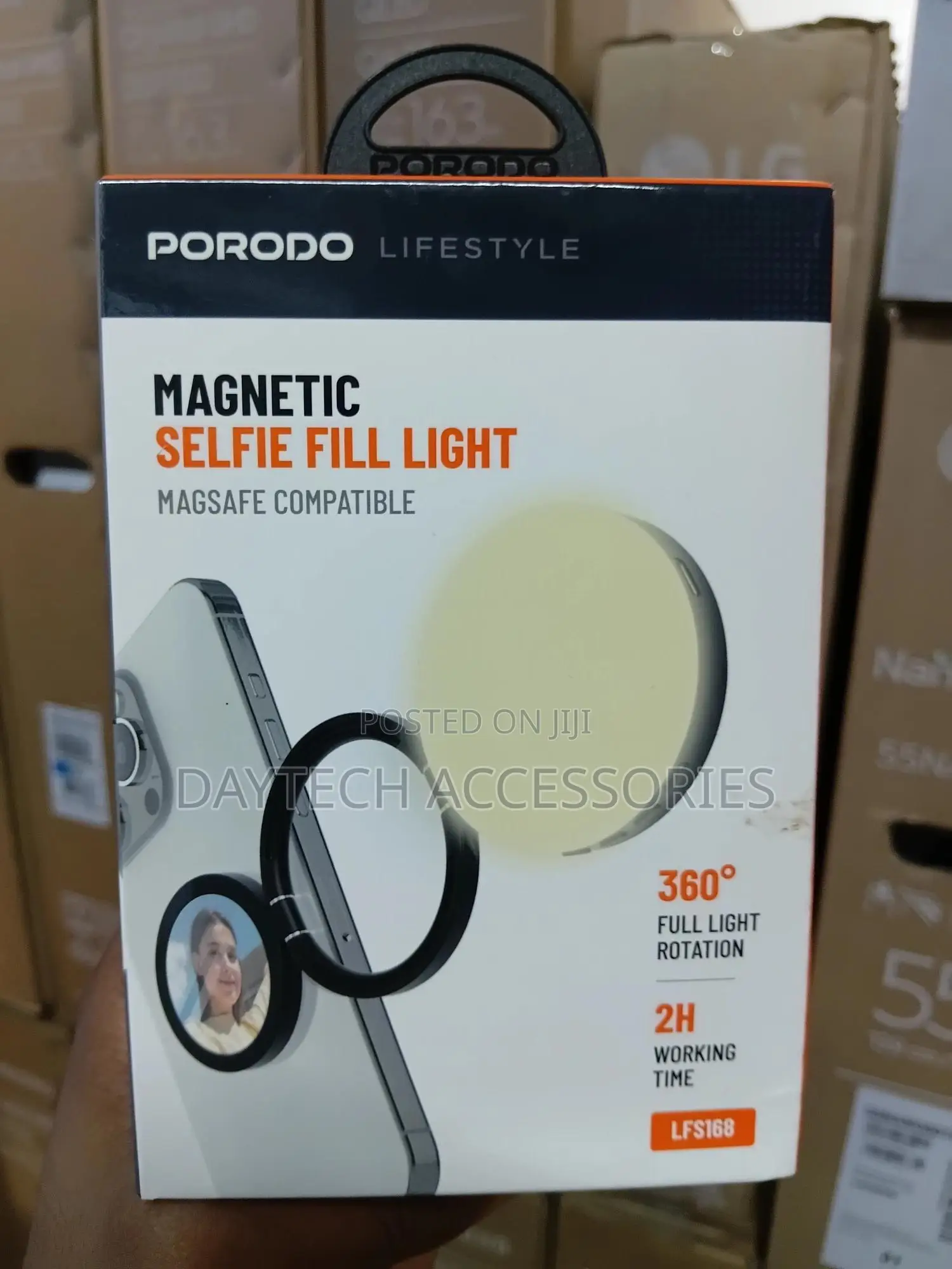 Porodo Lifestyle Magnetic Selfie Fill Light - Black | Pd-Lfst168-Bk