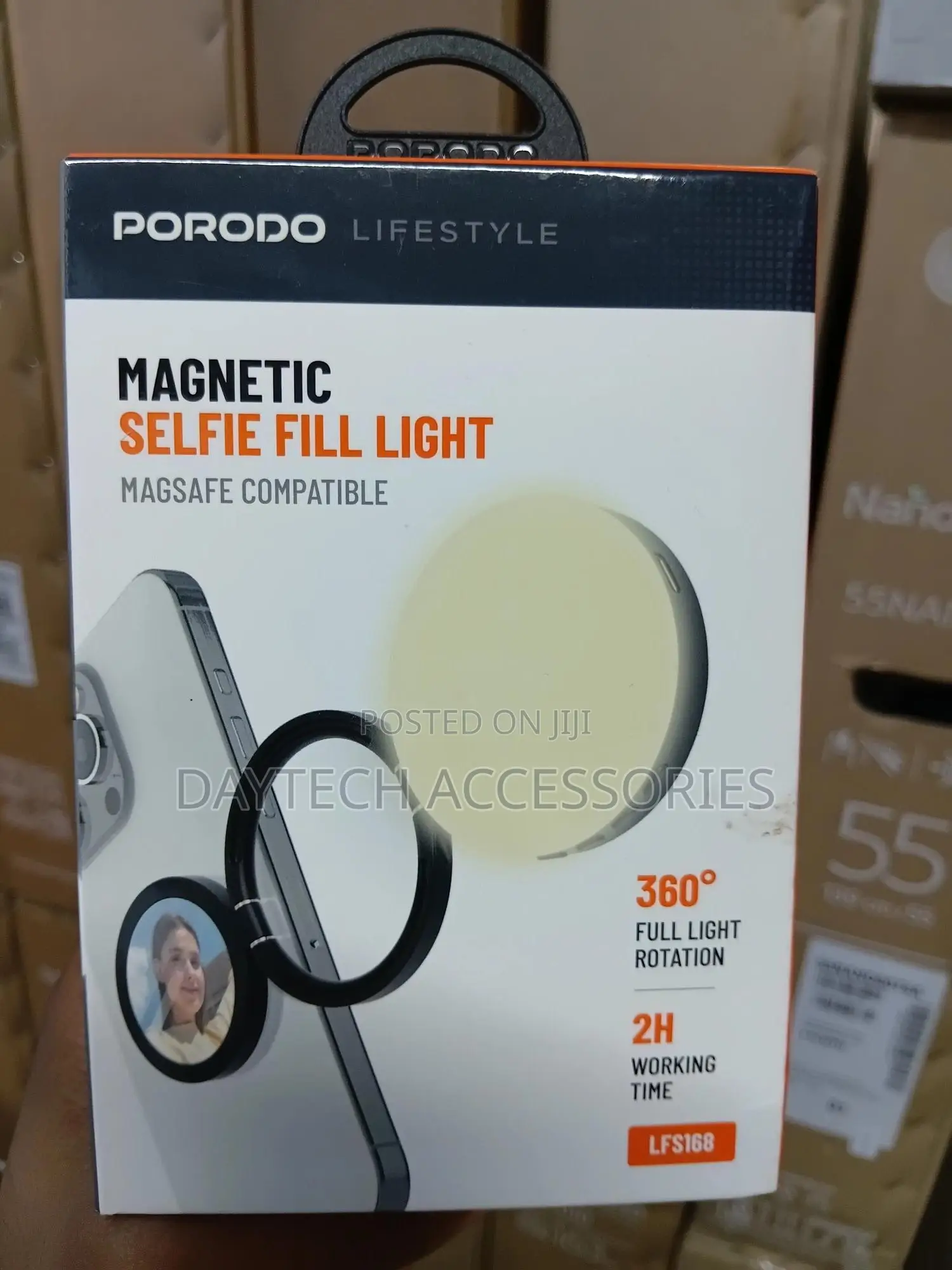 Porodo Lifestyle Magnetic Selfie Fill Light - Black | Pd-Lfst168-Bk
