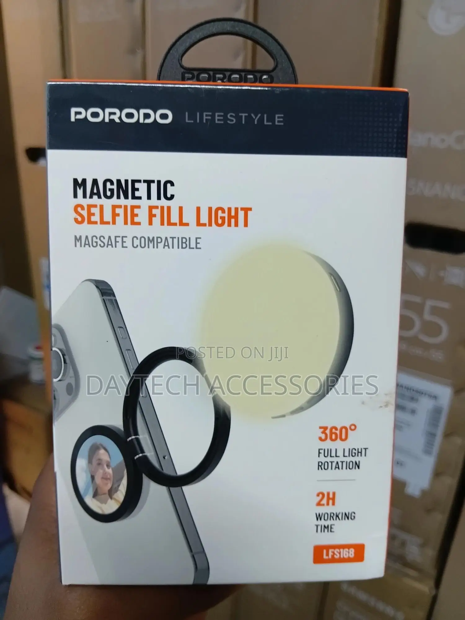Porodo Lifestyle Magnetic Selfie Fill Light - Black | Pd-Lfst168-Bk