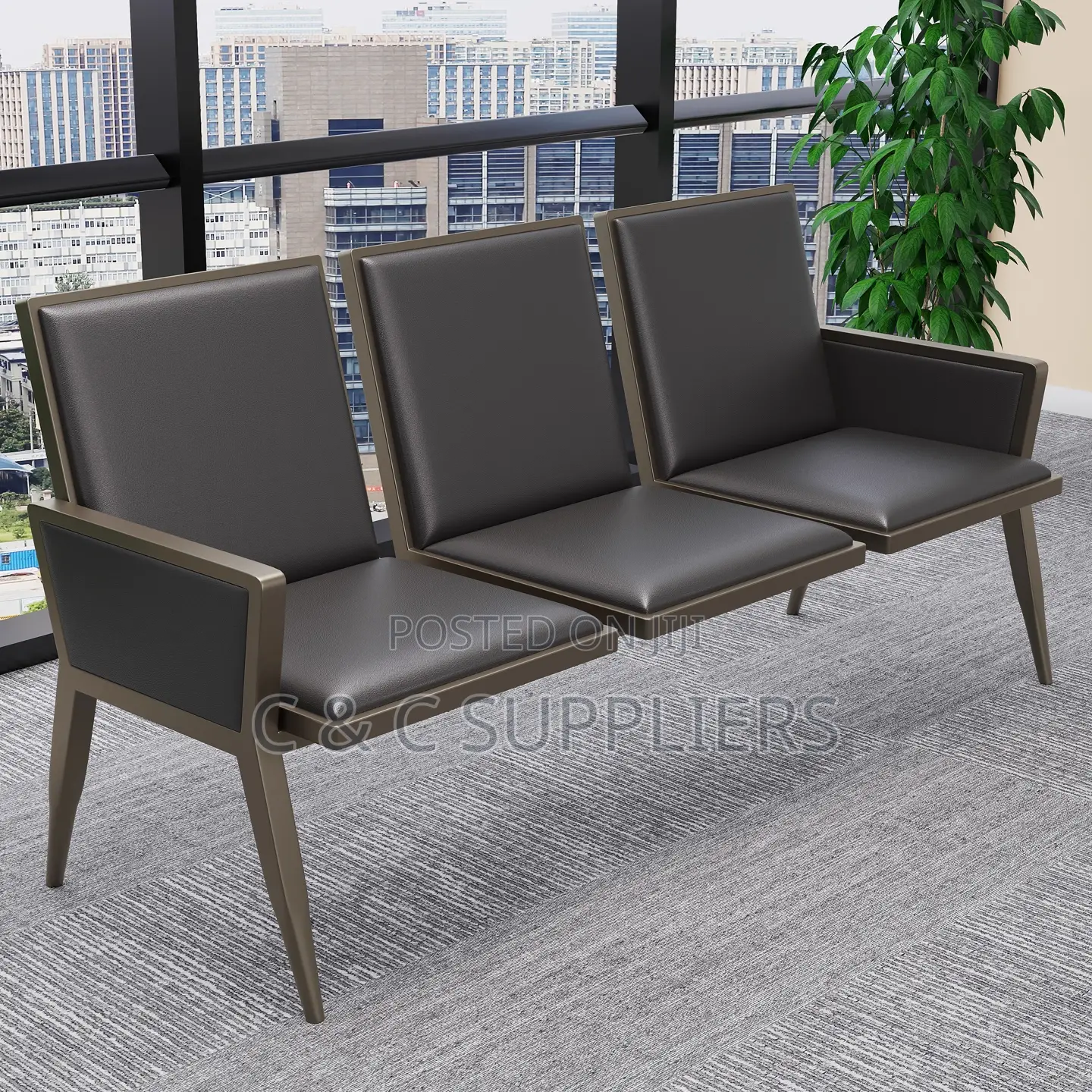 3-Seater Reception Bench - C C Suppliers Airport Benches Price