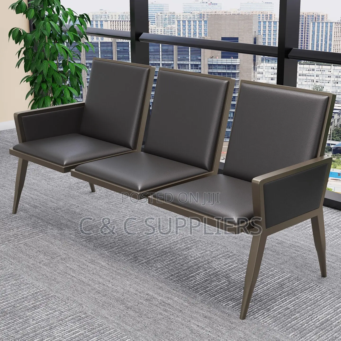 3-Seater Reception Bench - C C Suppliers Airport Benches Price