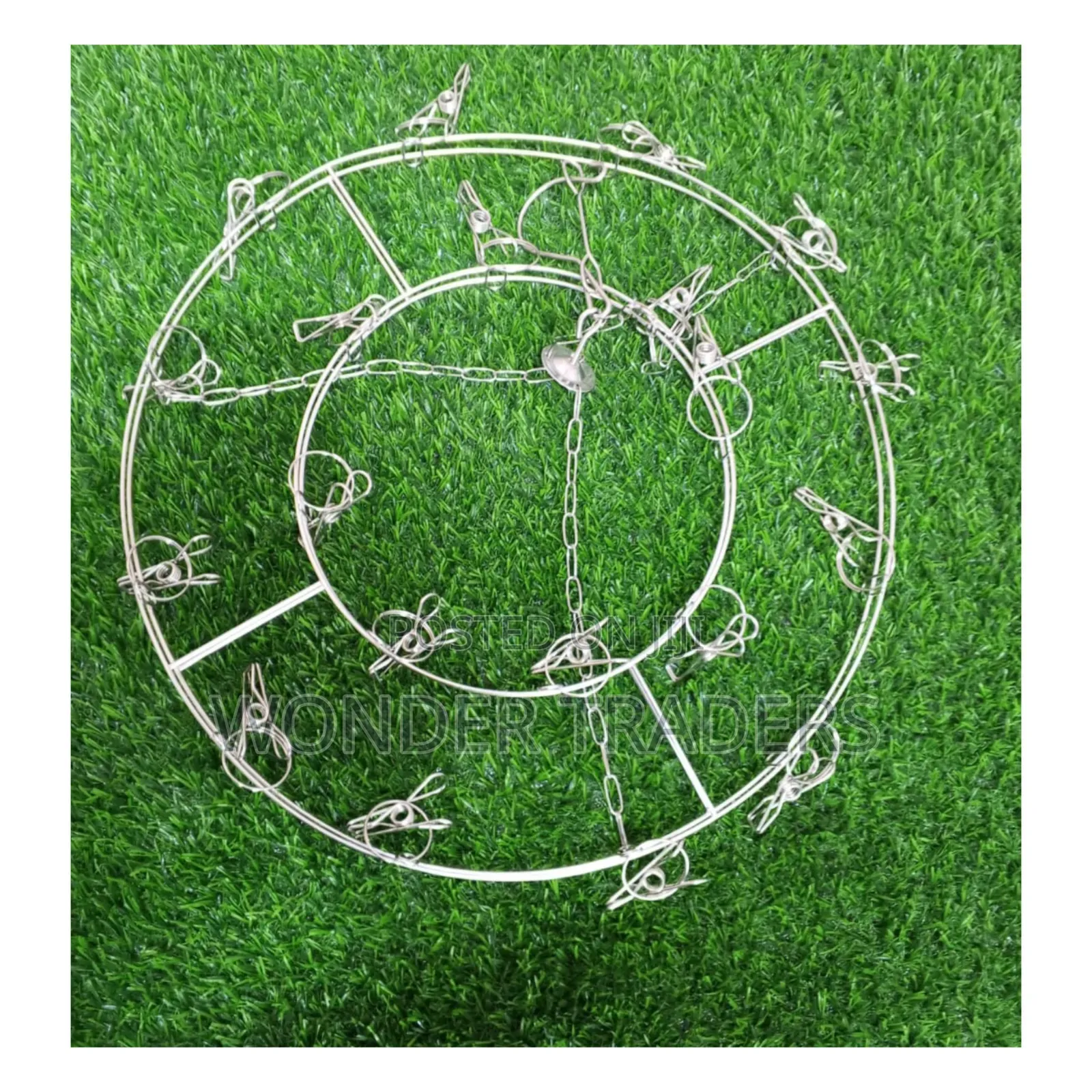 Metallic Round Display With Clips