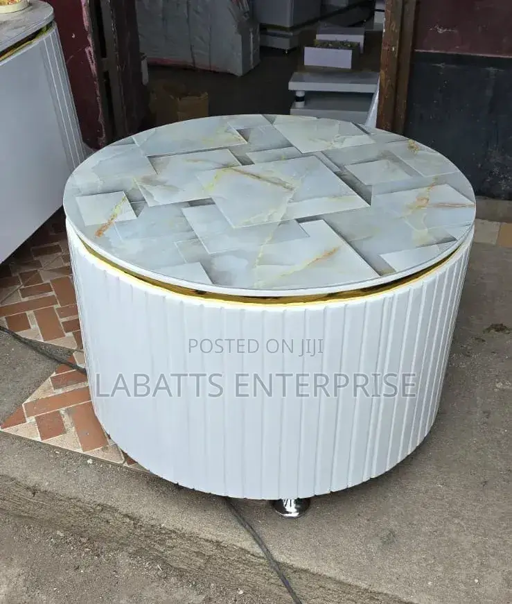 White Executive Round Coffee Table