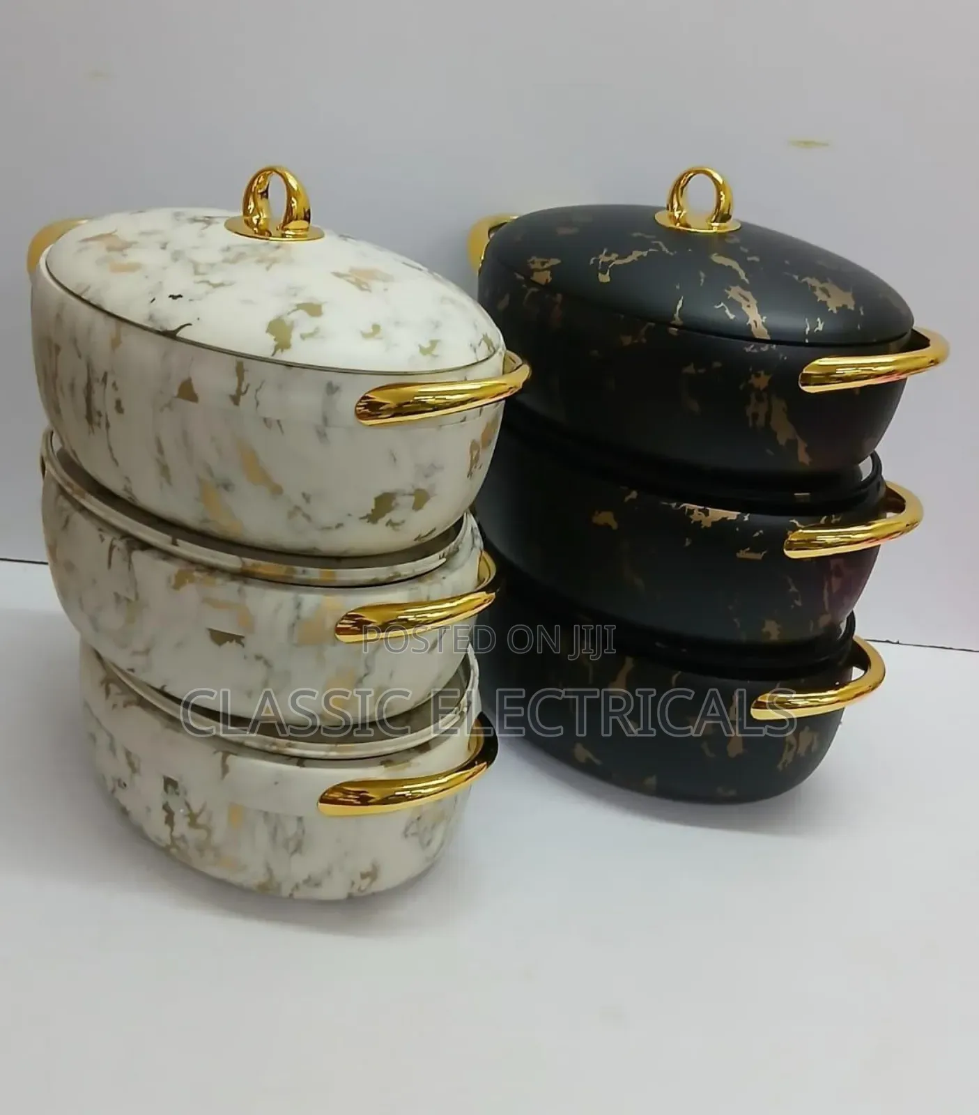 *Nordic Insulated Hotpots Marble Effect* Black and White Colour Av