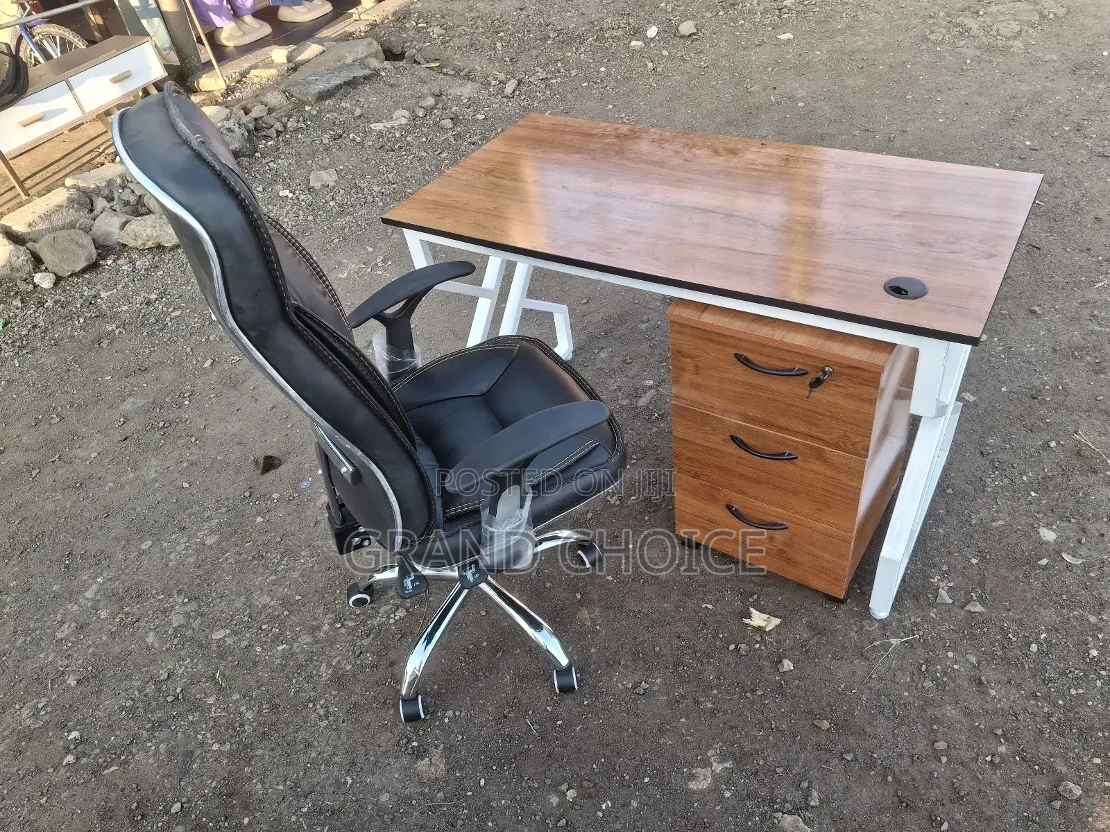 Complete Office Desk With Chair and Drawer Combined