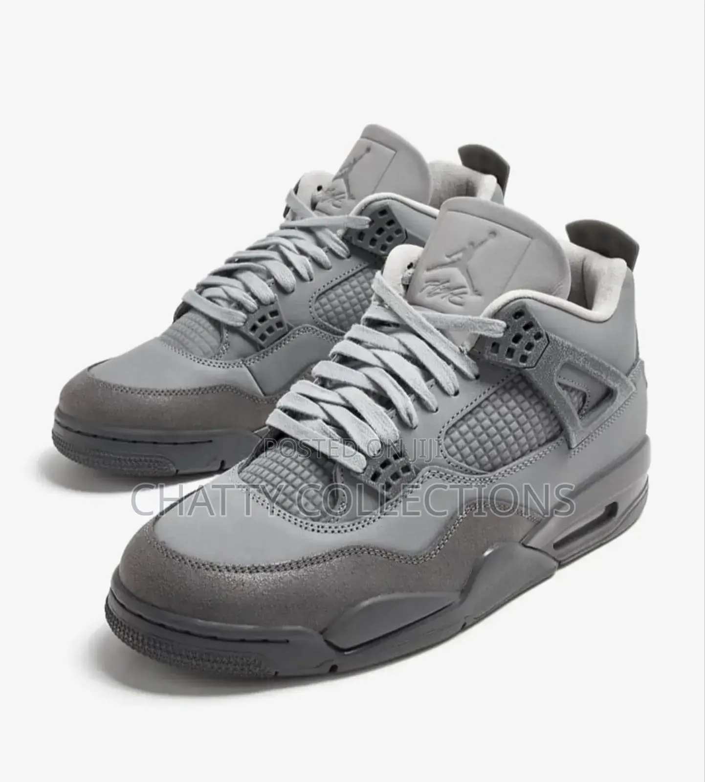 Light Gray Unisex Air Jordan 4 J4 Sneakers Size 37 to 45