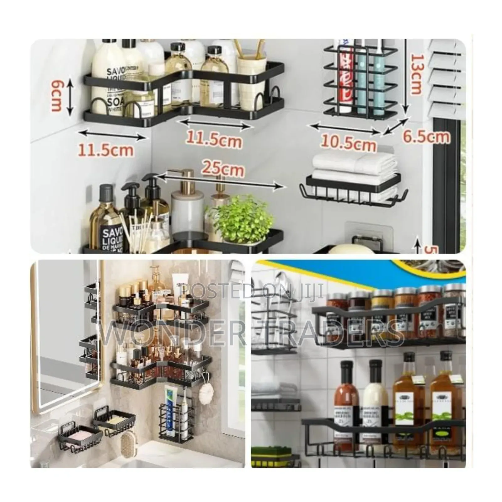 5pcs Set Rectangular and Corner Shower Caddy Shelf/5in1 *
