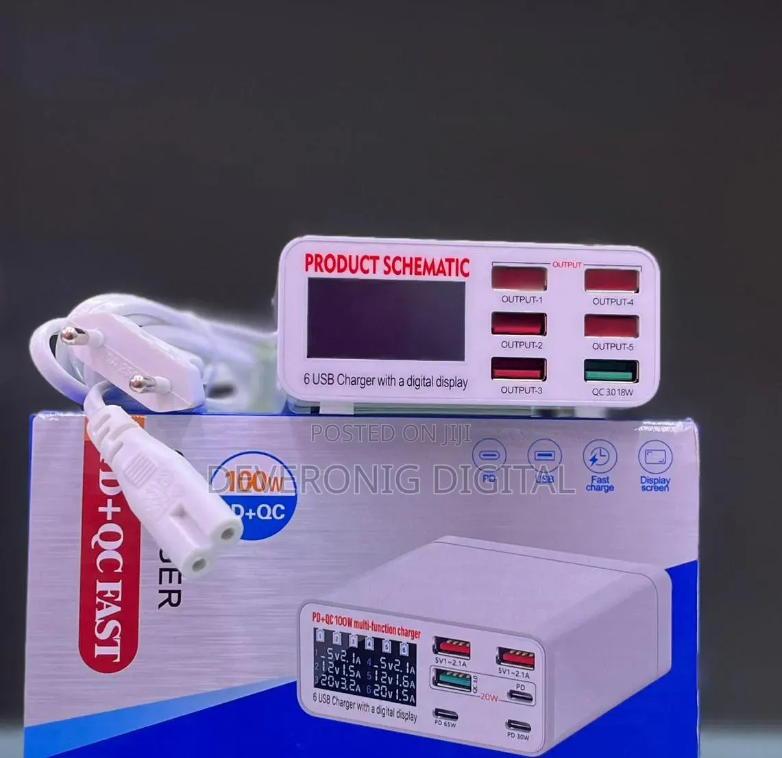 100w Power Adapter With 6 Usb Ports