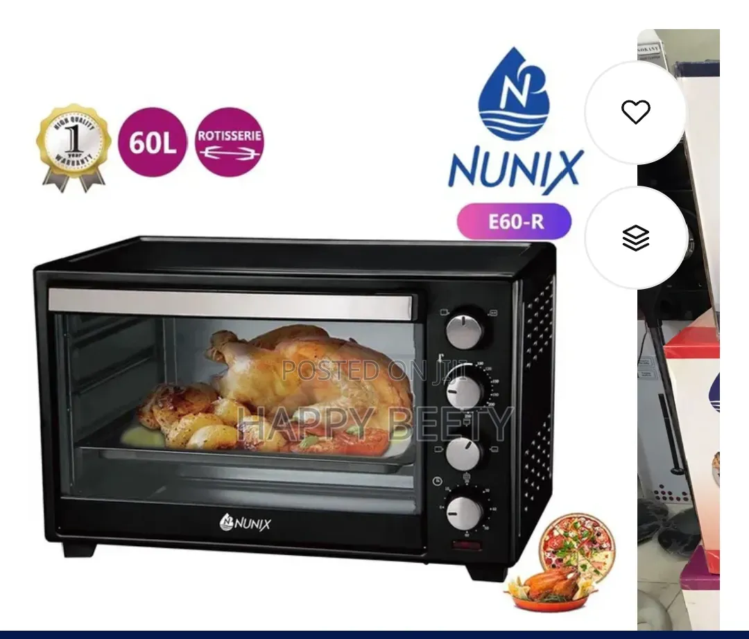*Nunix 60 Litres Electric Rotisserie Oven With Double Hot Plate