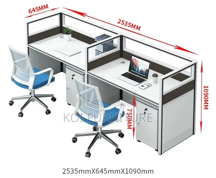 Workstations; Two Users Straight Office Executive Workstation