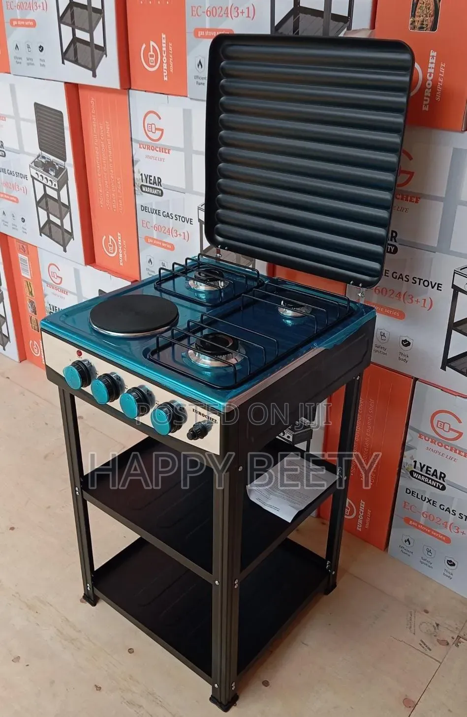 *Eurochef Ec-6024 3gas +1electric Deluxe Gas Stove Standing Cooker
