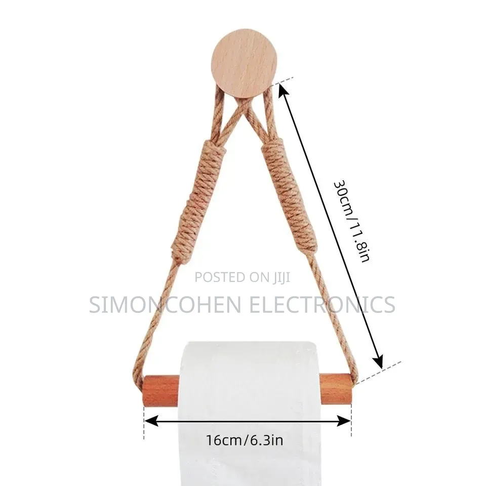 Hemp Rope Bamboo Tissue Holder