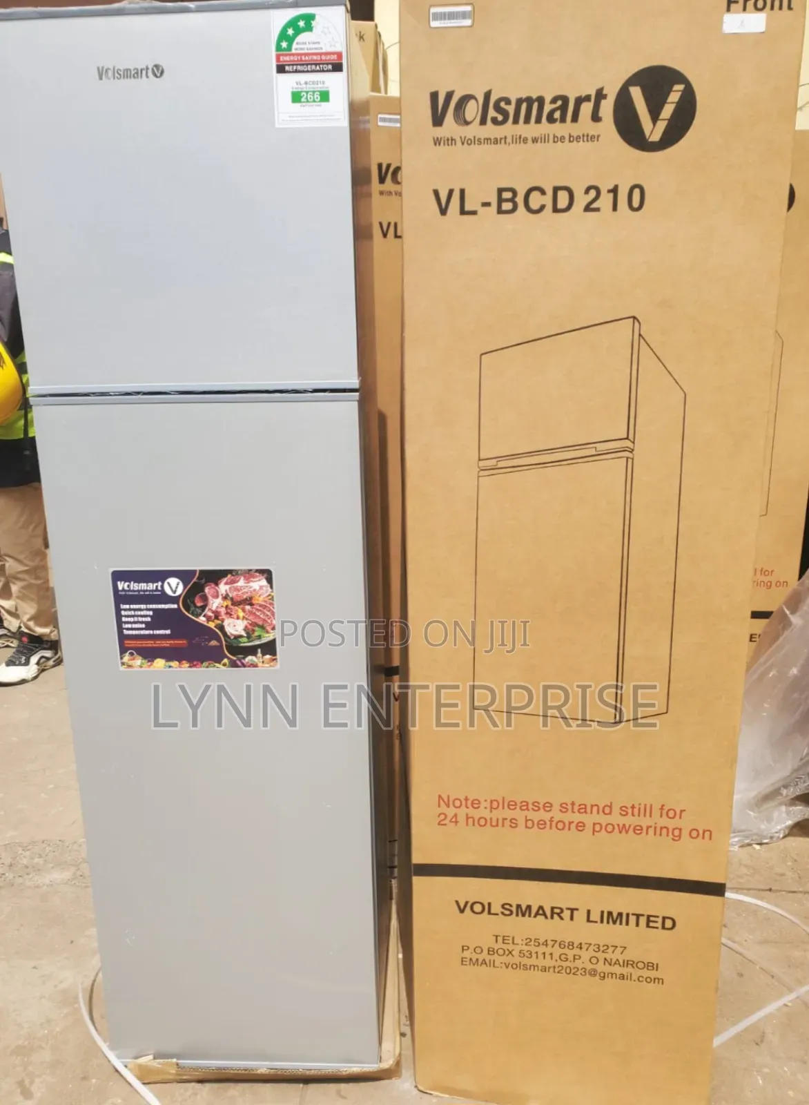 Silver Volsmart 172litres Double Door Refrigerator
