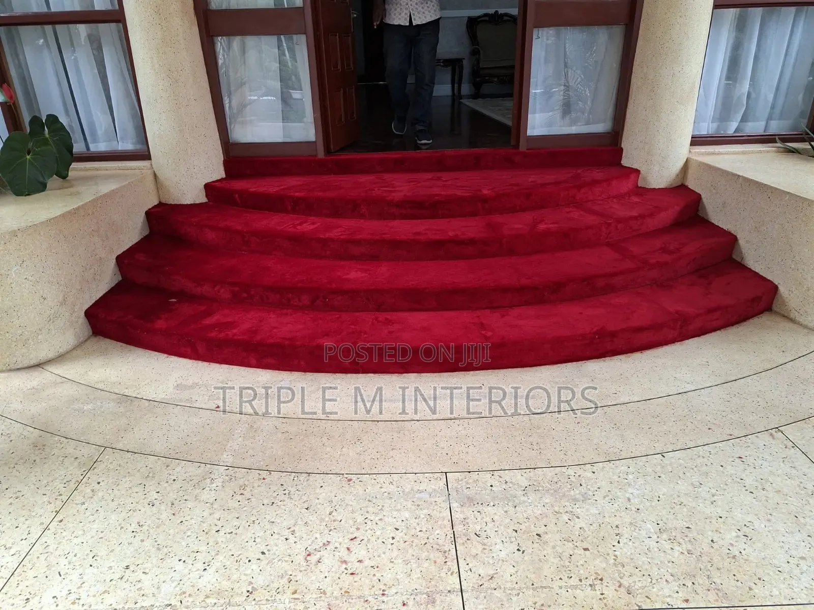 Maroon Vip Staircase Luxury Carpet Finish