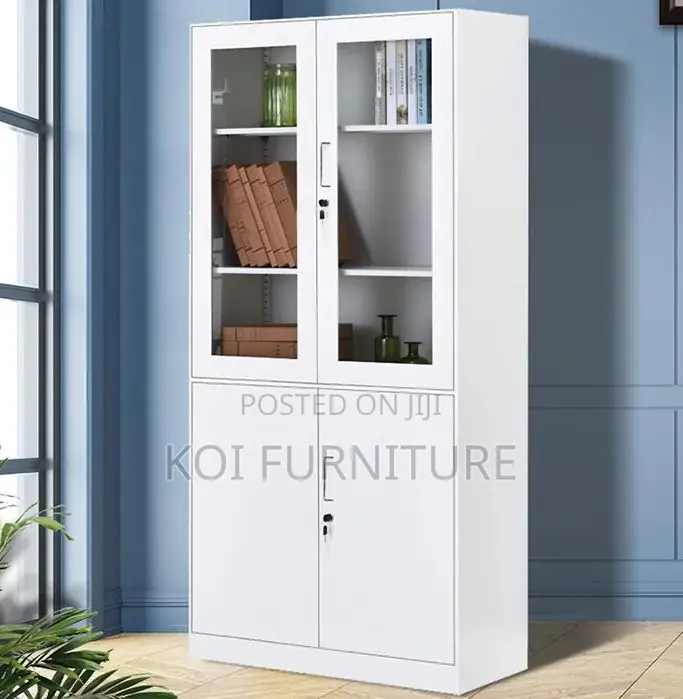 Office Cabinet; Two Doors Gray Executive Storage Solution Cabinet