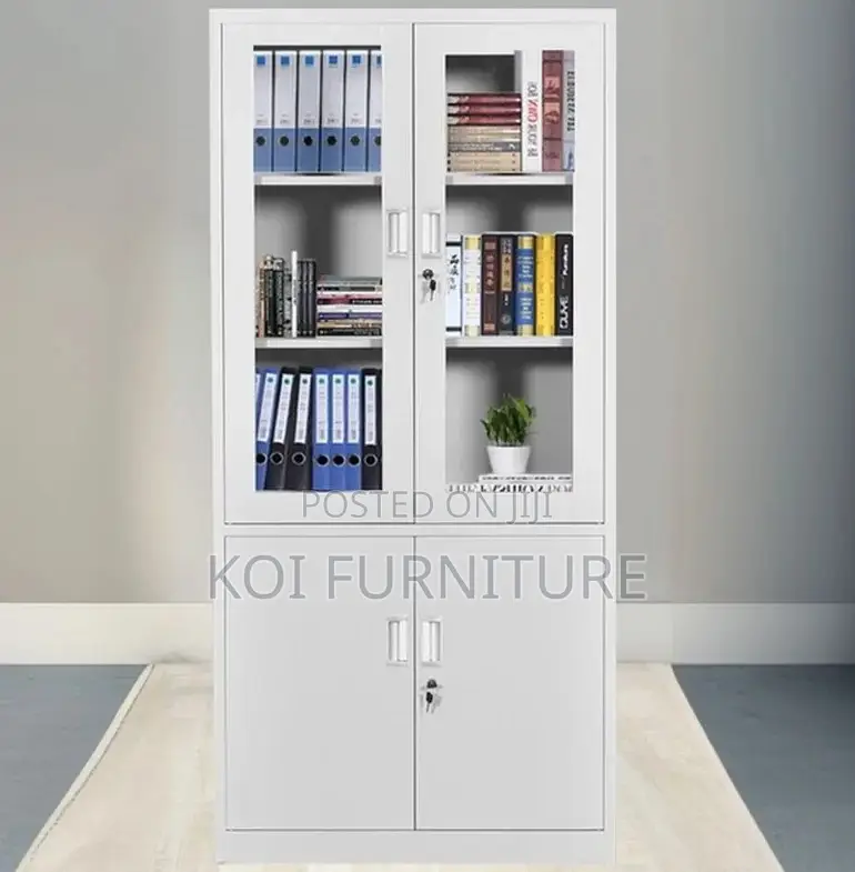 Office Cabinet; Two Doors Gray Executive Storage Solution Cabinet