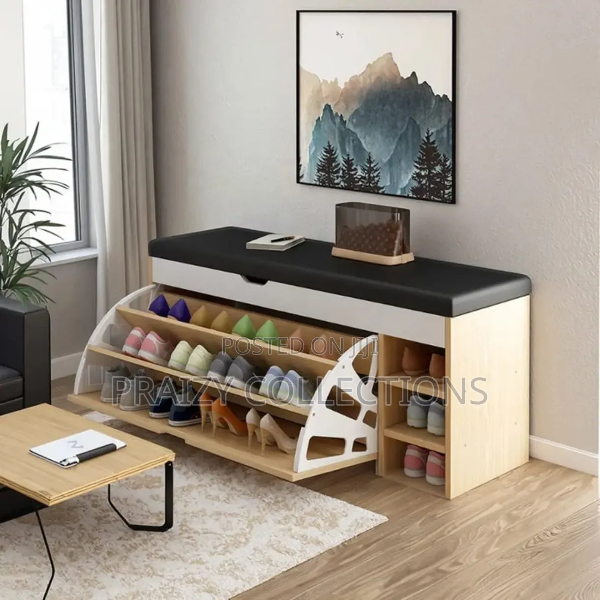 Entryway Bucket Flip Shoe Rack With Bench Seat