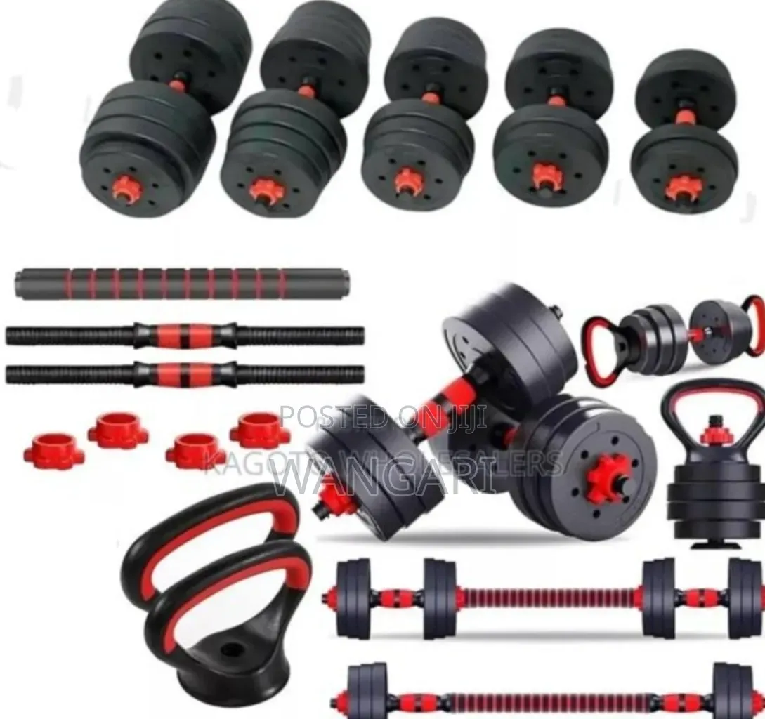 With Long Barbelss. 50kgs 50kgs 6in1 Dumbbells