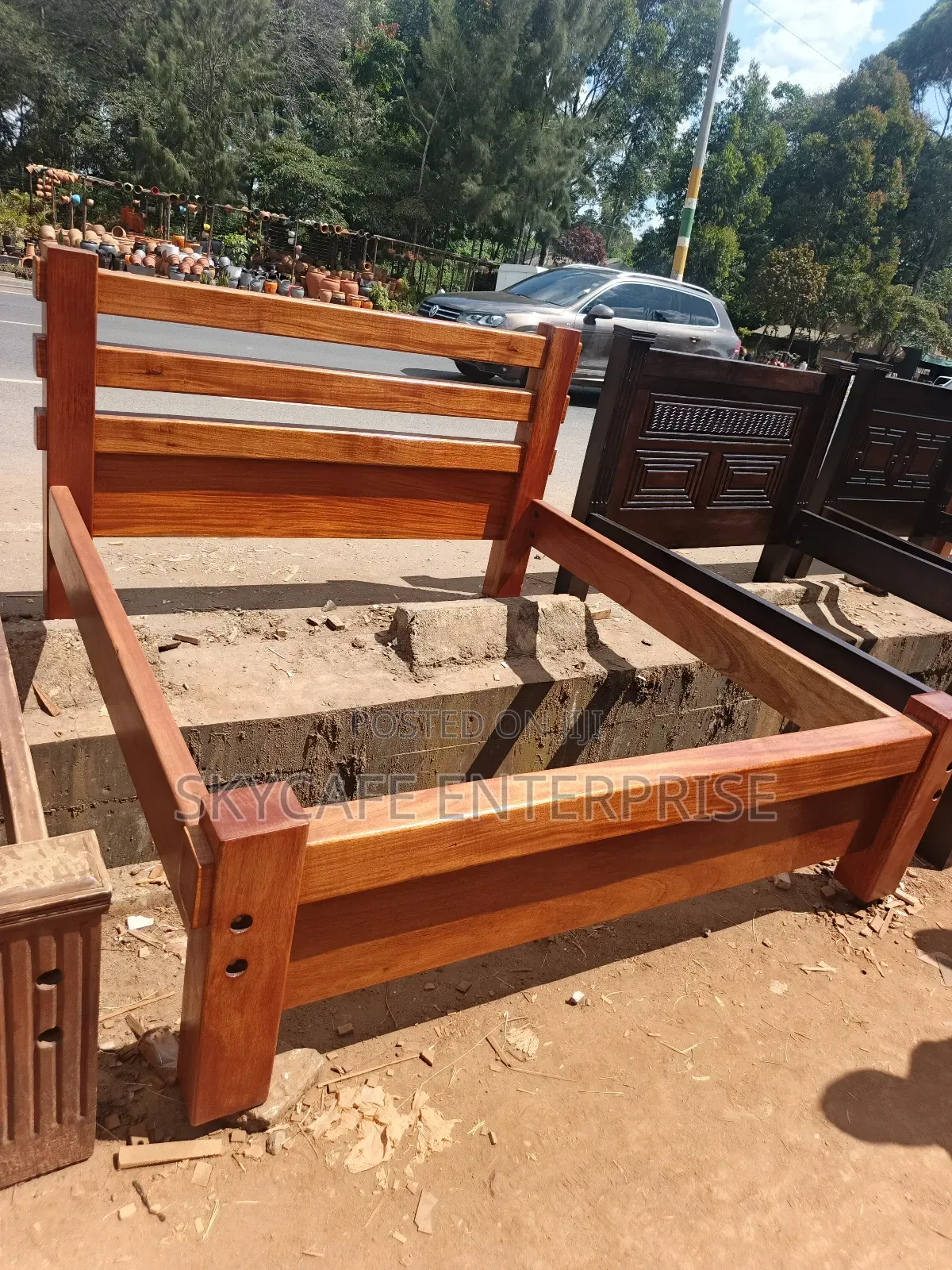 Mahogany Beam Bed King Size