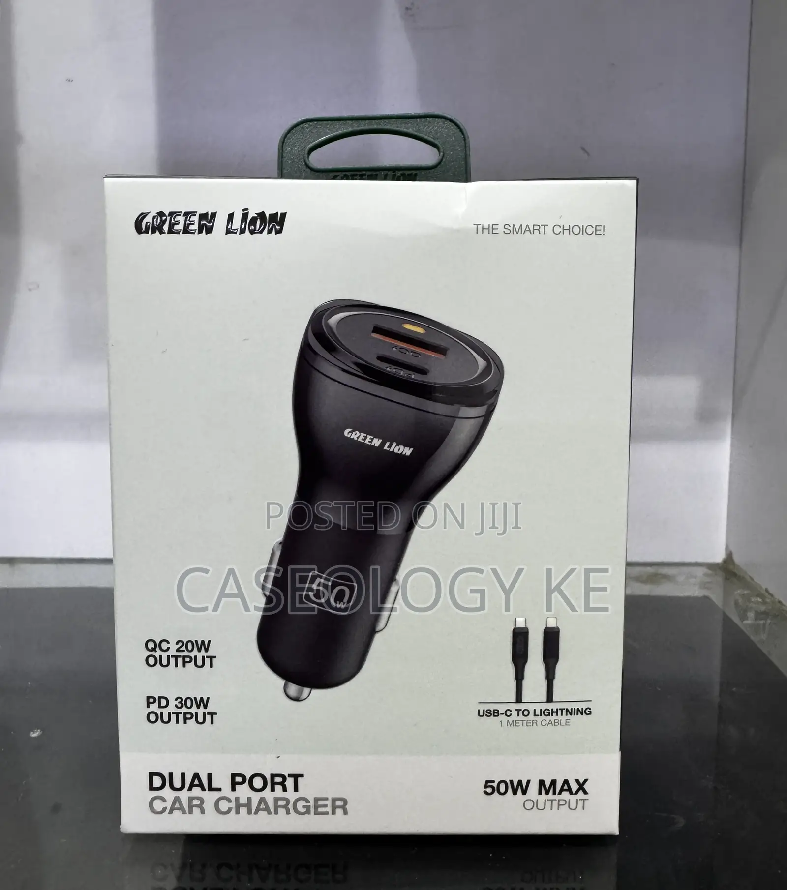 Dual Port 50w Car Charger With Lightning Cable