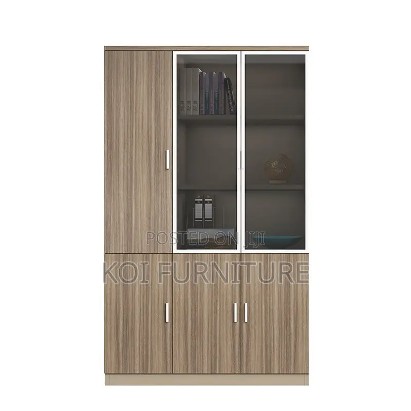 Office Cabinets; 3 Doors Brown Executive Wooden Office Cabinet