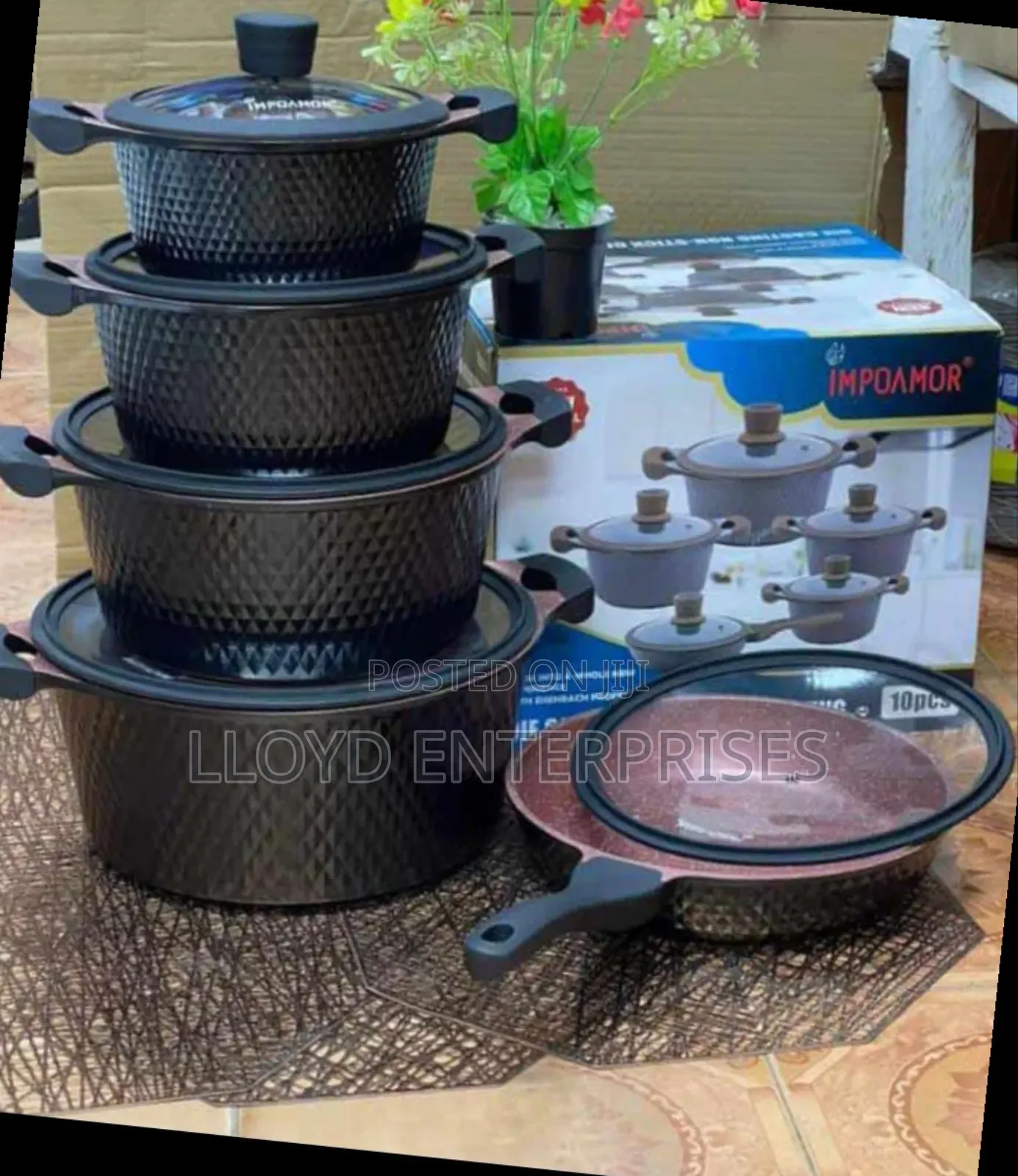 10pcs Tc Die Cast Heavy Cookware -Black