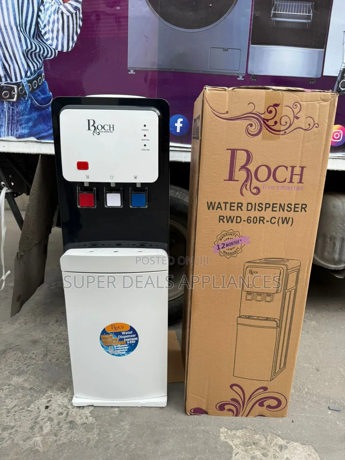 Roch 3 Taps Water Dispenser With Compressor