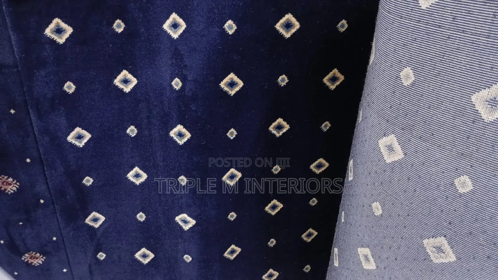 Apex Navy Blue Dotted Carpet | Luxury Redefined