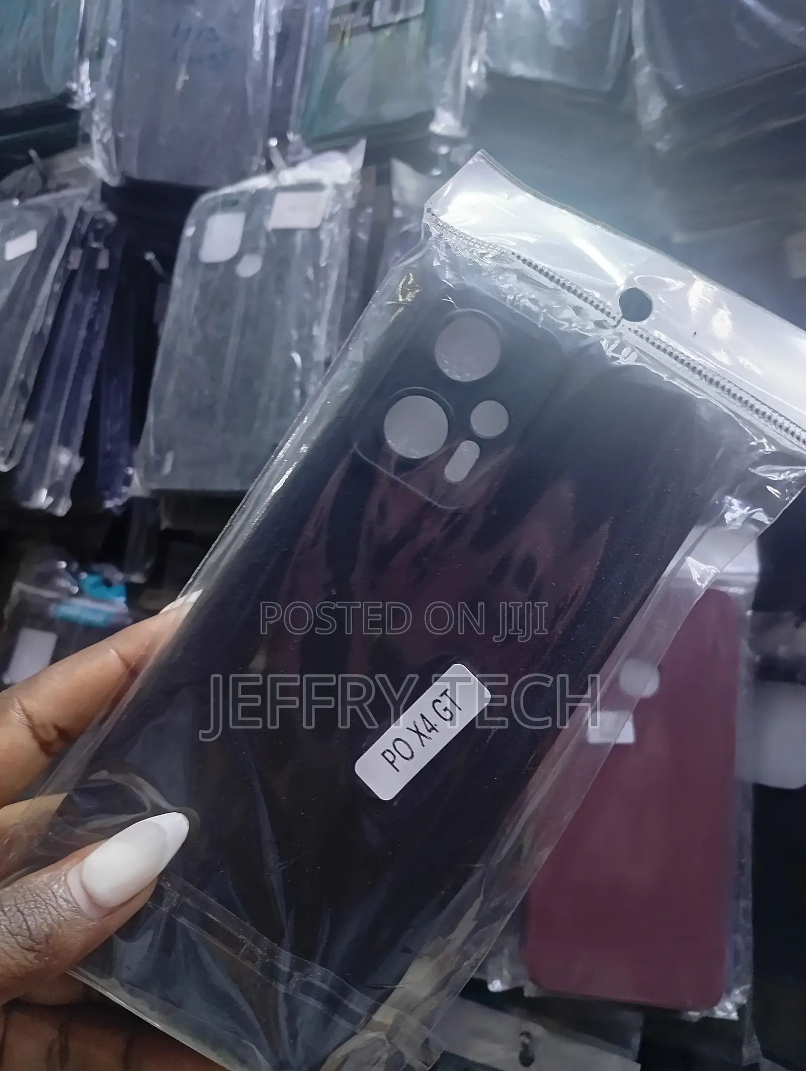 Black Silicone Back Cover Case for the Poco X4 Gt Smartphone.