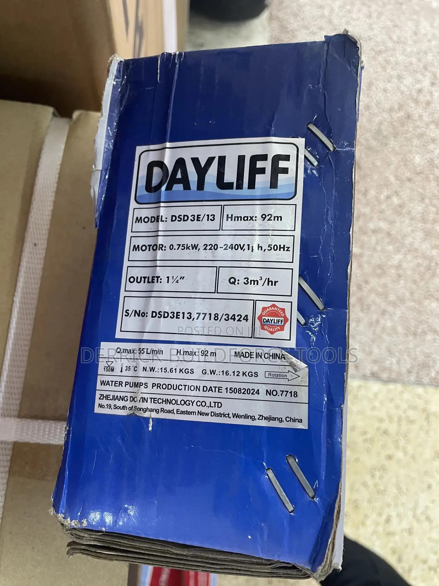 Dayliff Dsd 3e/13 1hp Submersible Borehole Pump With Control Box