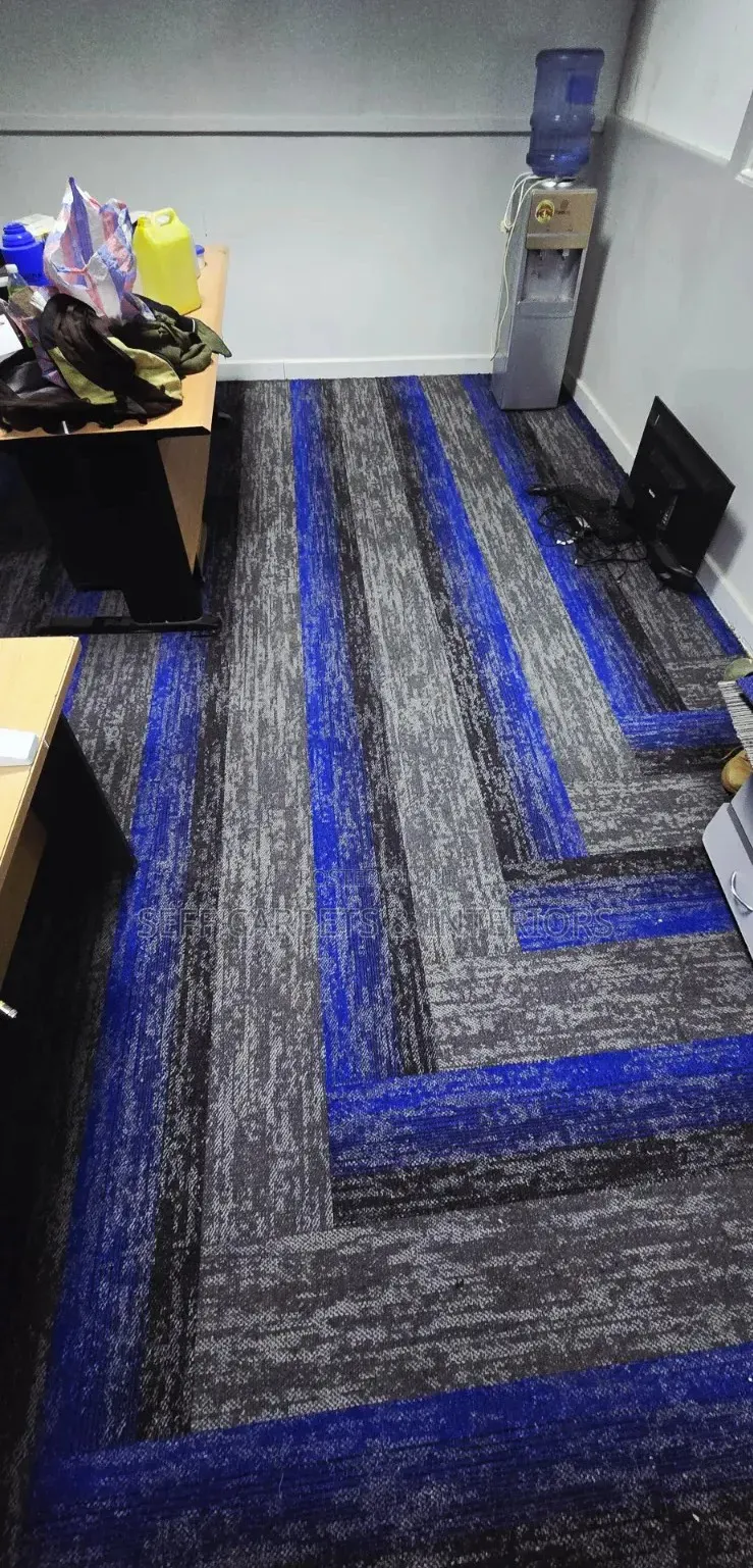 Gorgeous Blue Grey and Black Carpet Planks